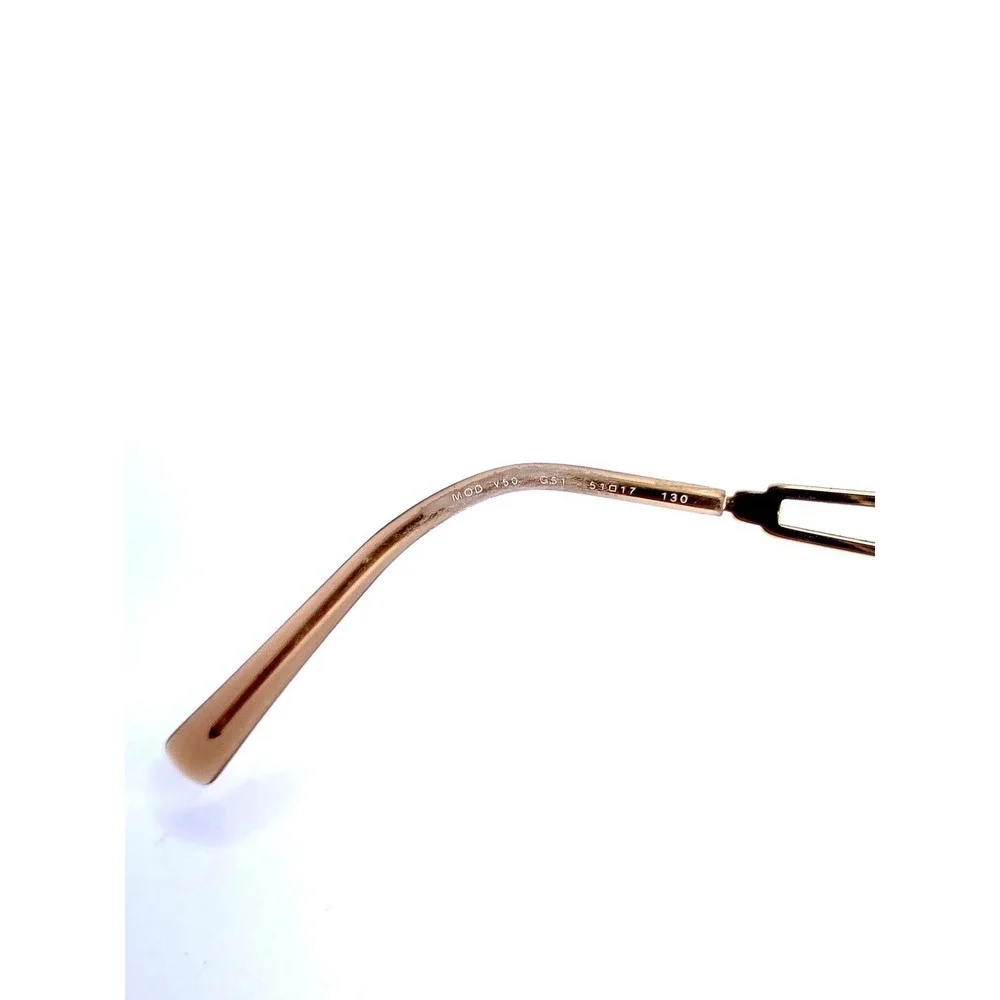 Versace Beige Gold Clear Oval Glasses Medusa Temple Italy MOD V50 G51 51 17 130